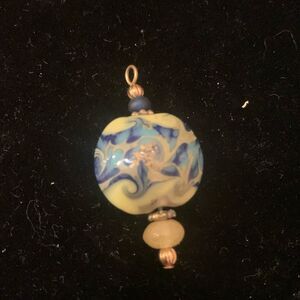 Blue Yellow Glass Pendant